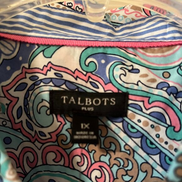 Talbots NWT Blooming Paisley Long Sleeved 100% Cotton Shirt Size 1X - Picture 5 of 7